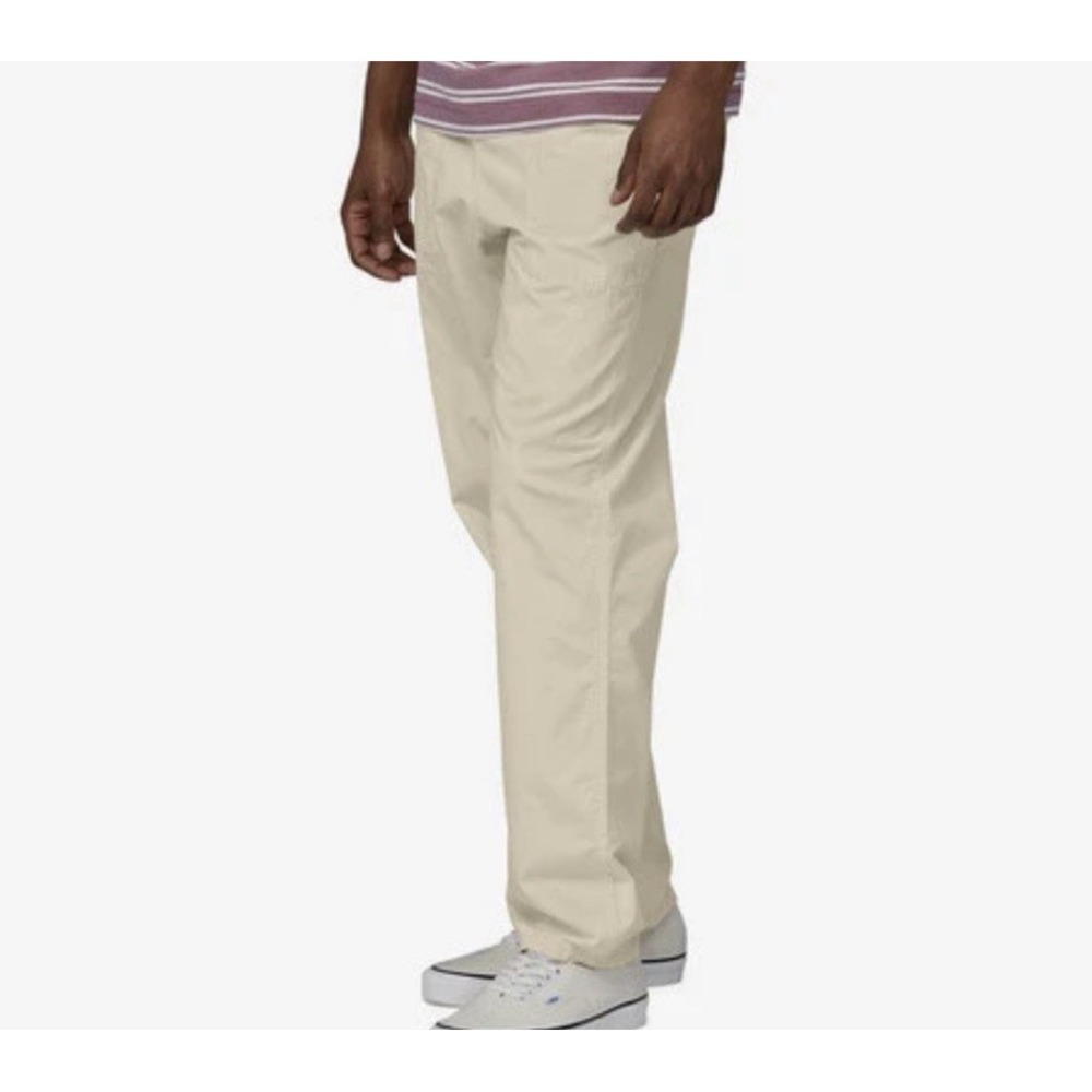 Patagonia Mens Funhoggers Pants Sz M Ivory Straight Leg Baggy Loose Hiking 22055